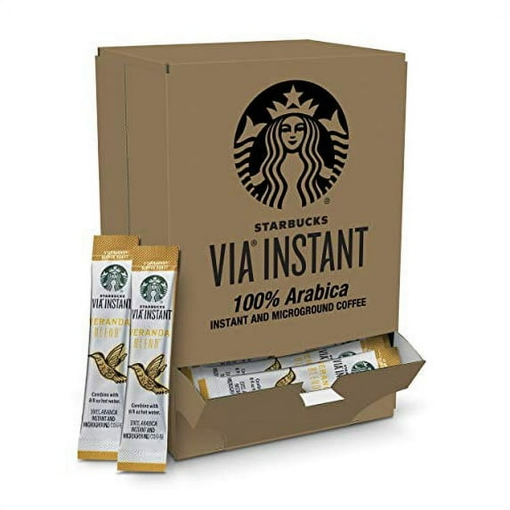 Starbucks VIA Instant Coffee Blonde Roast Packets — Veranda Blend, 50 Count (Pack of 1)