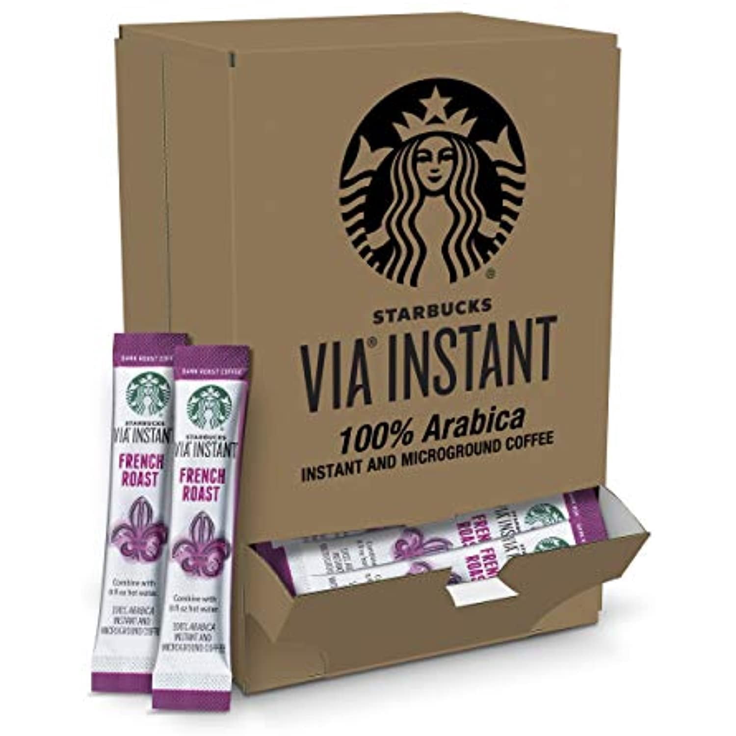 Instant Box Starbucks, Instant Coffee, French Roast 50 packets, 5.8 oz - Walmart.com