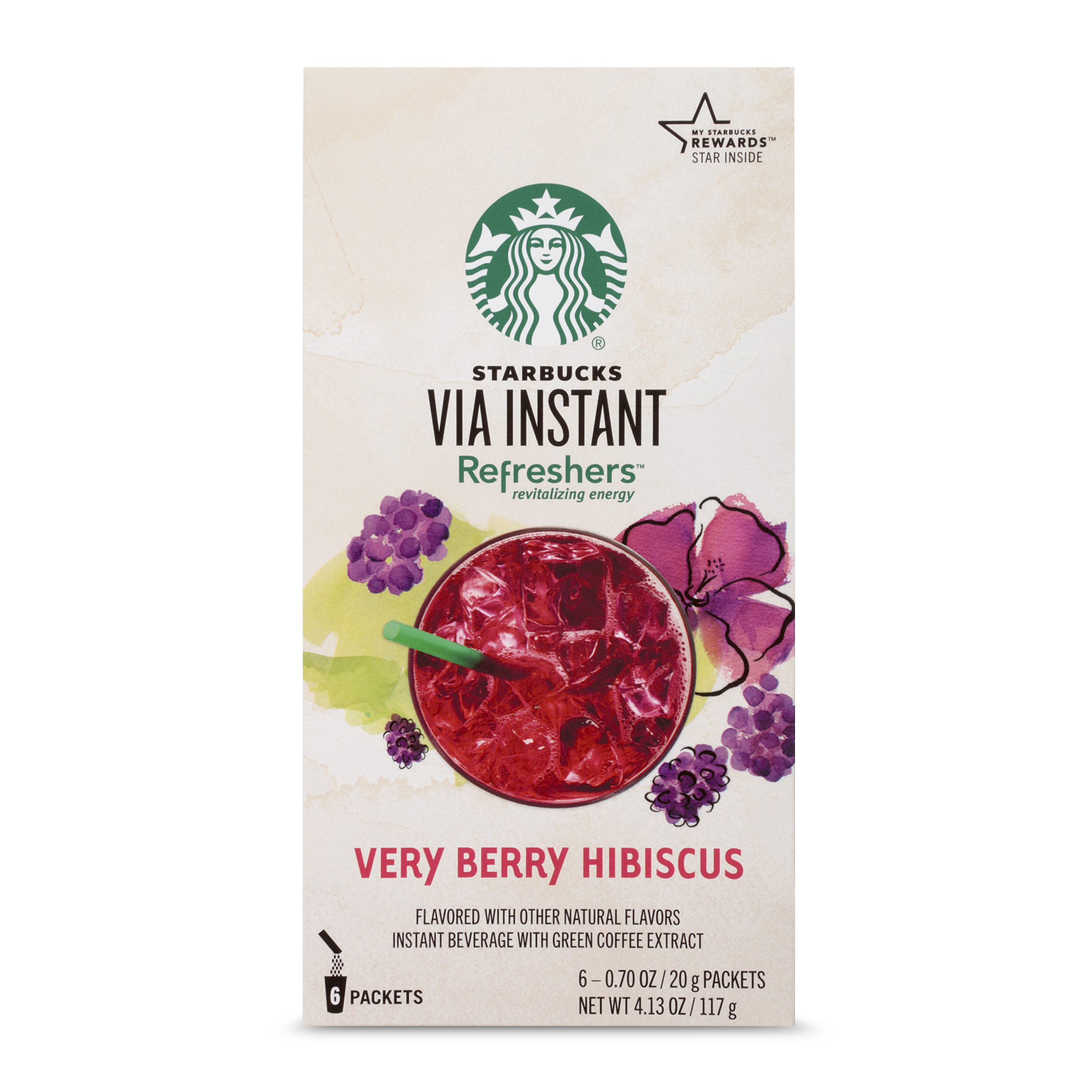 Starbucks VIA Instant Coffee Flavored Packets — Very Berry Hibiscus — 1 box (6 packets) - image 1 of 7