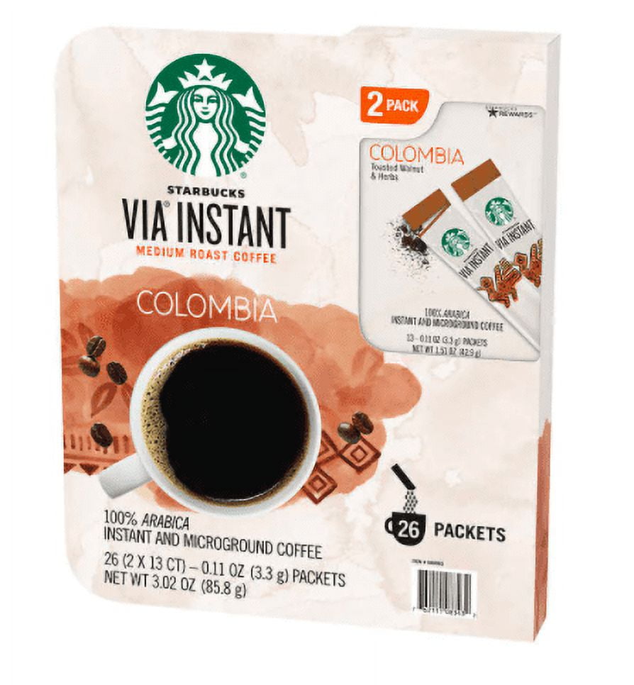 Starbucks VIA Instant Colombia Coffee, Medium Roast, 26count