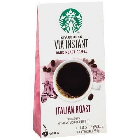 Starbucks VIA Instant Italian Roast Dark Roast Coffee (Pack of 48)