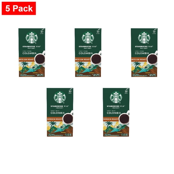 Starbucks VIA Single-Origin Colombia Medium Roast Instant Coffee 8 ct - 5 Pack