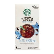 Starbucks VIA Instant Coffee Medium Roast Packets — Sweetened Iced Coffee — 1 box (6 packets)
