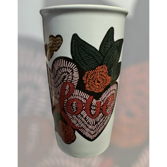 Starbucks Valentines Love Cup Double Wall Travel Tumbler 12 Oz