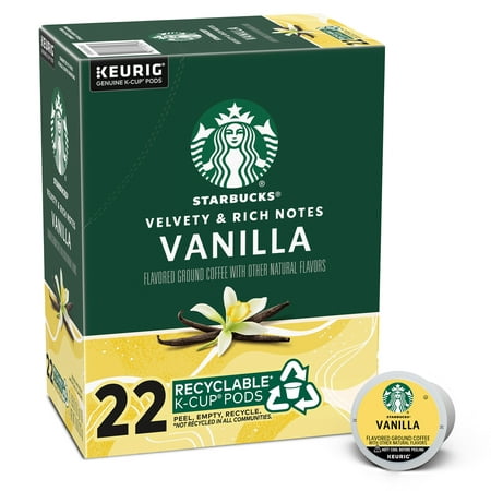 Starbucks, Vanilla Light Roast K-Cup Coffee Pods, 22 Count