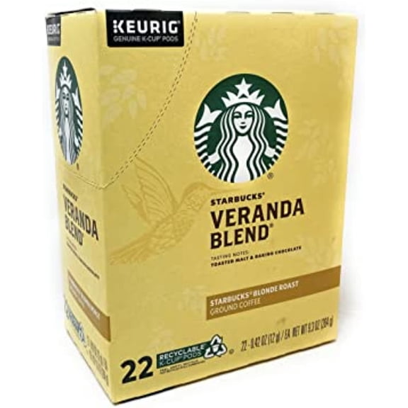 Starbucks Veranda Blend Blond Roast K-Cup Pods - 22 Count - 1 Box