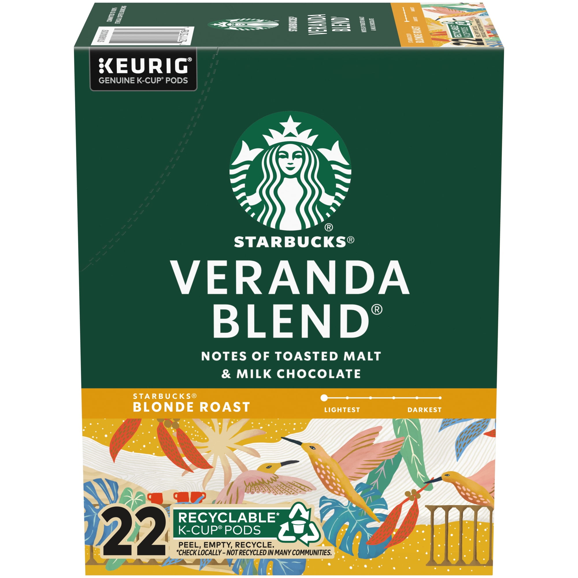Starbucks Veranda Blend Blonde Roast K Cups 22 Count for Keurig Coffee Makers Walmart