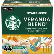 Starbucks, Veranda Blend Blonde Roast K-Cup Coffee Pods, 44 Count K Cups
