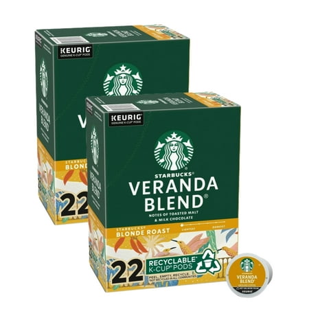 Starbucks Veranda Blend Light Roast Coffee K Cup Pods, 44 K Cups Total