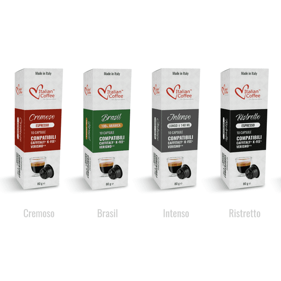 Starbucks Verismo, Caffitaly, CBTL, k-fee Compatible Capsules, Sampler Pack 40 Count, no Decaf
