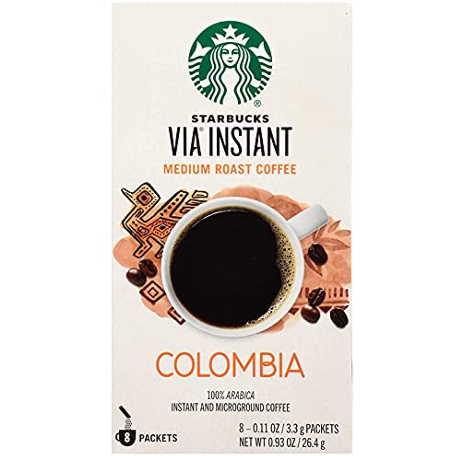 Starbucks Via Instant Coffee, Colombia, 8 Ct