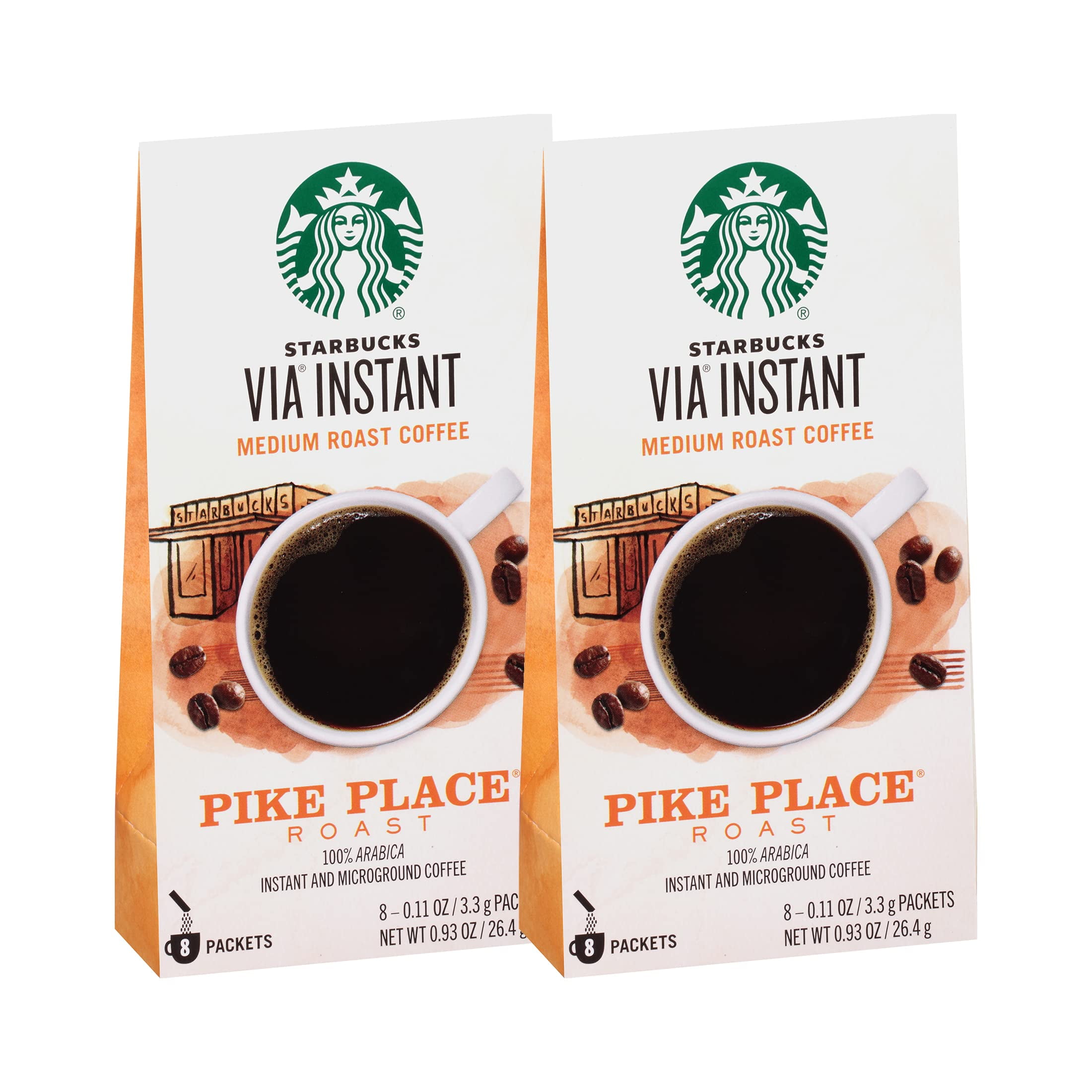 Starbucks Via Instant Coffee Packets, Pike Place Roast, Medium Roast