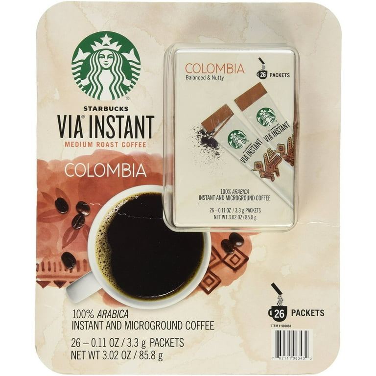 スターバックス　Starbucks Starbucks Via Instant Medium Roast Colombia Coffee, 100% Arabica