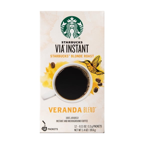 Starbucks Via Veranda Blend Mix Instant Coffee Caffeine Packets In Box 1.4 Oz - 0762111953321