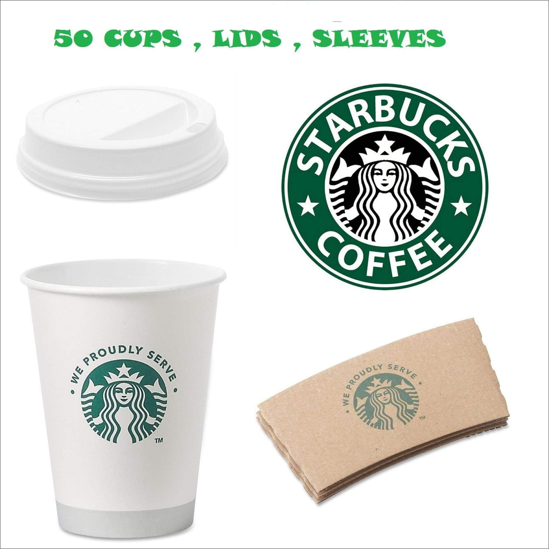 New Lot Of 25 Starbucks Reusable Hot Cup Replacement White Lids