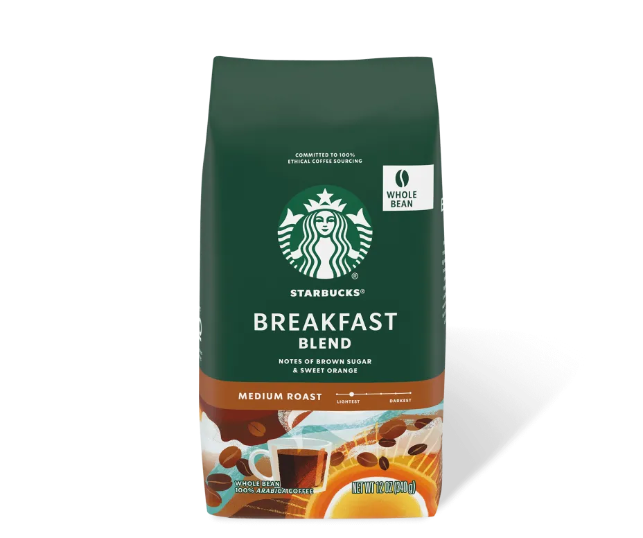 Starbucks Whole Bean Coffee Medium Roast Breakfast Blend - 12 oz Pack of 2
