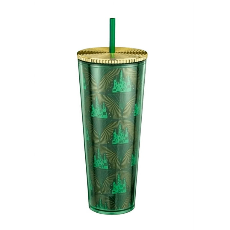Starbucks Wicked Emerald City Gold Green Tumbler w/Straw 24oz