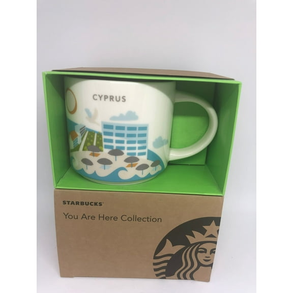 Starbucks You Are Here Cyprus Ceramic Coffee Mug New with Box