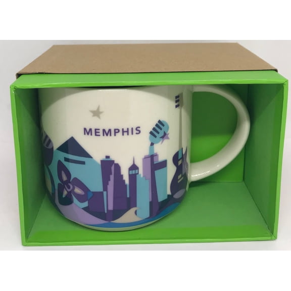 Starbucks You Are Here Memphis Tennessee Ceramic Coffee Mug New With Box