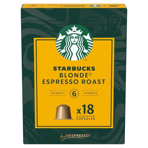 Starbucks by NESPRESSO Blonde Espresso Roast Coffee Pods, 18 pods per pack, British Import (Pack of 3)