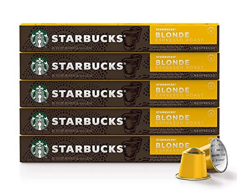 Starbucks by Nespresso, Blonde Roast Espresso (50-count Single Serve Capsules) 5 Pack of 10 Capsules