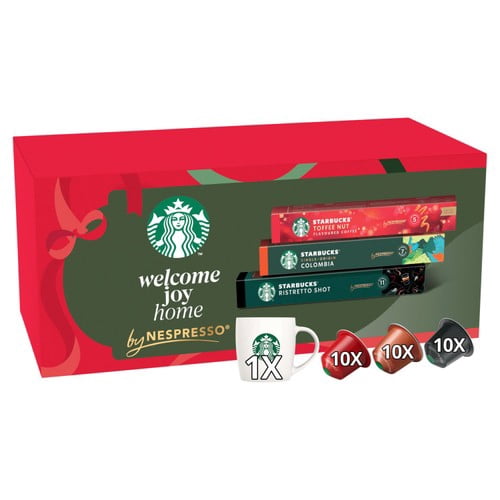 Starbucks by Nespresso Bundle Gift Box 30xCoffee Pods & Gift Mug 165g, British Import (Pack of 3)
