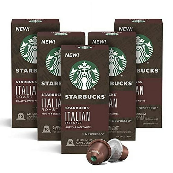 Starbucks by Nespresso Dark .. Roast Italian Roast Coffee .. (50-count single serve capsules, .. compatible with Nespresso Original .. Line System)