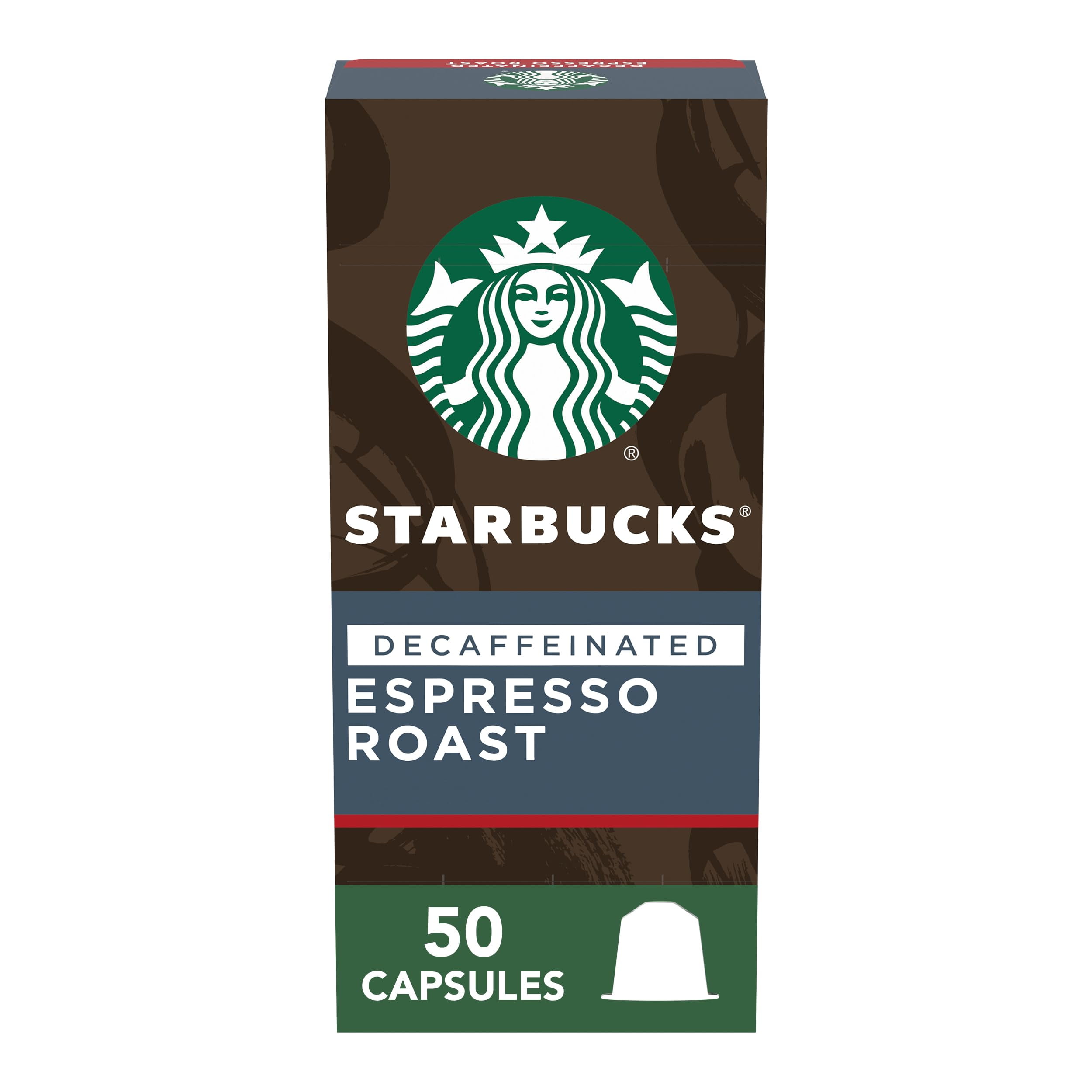 Starbucks by Nespresso Decaf Dark Roast Espresso (50-count single serve capsules, compatible with Nespresso Original Line System)