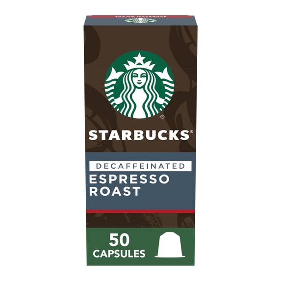 Starbucks by Nespresso Decaf Dark Roast Espresso (50-count single serve capsules, compatible with Nespresso Original Line System)