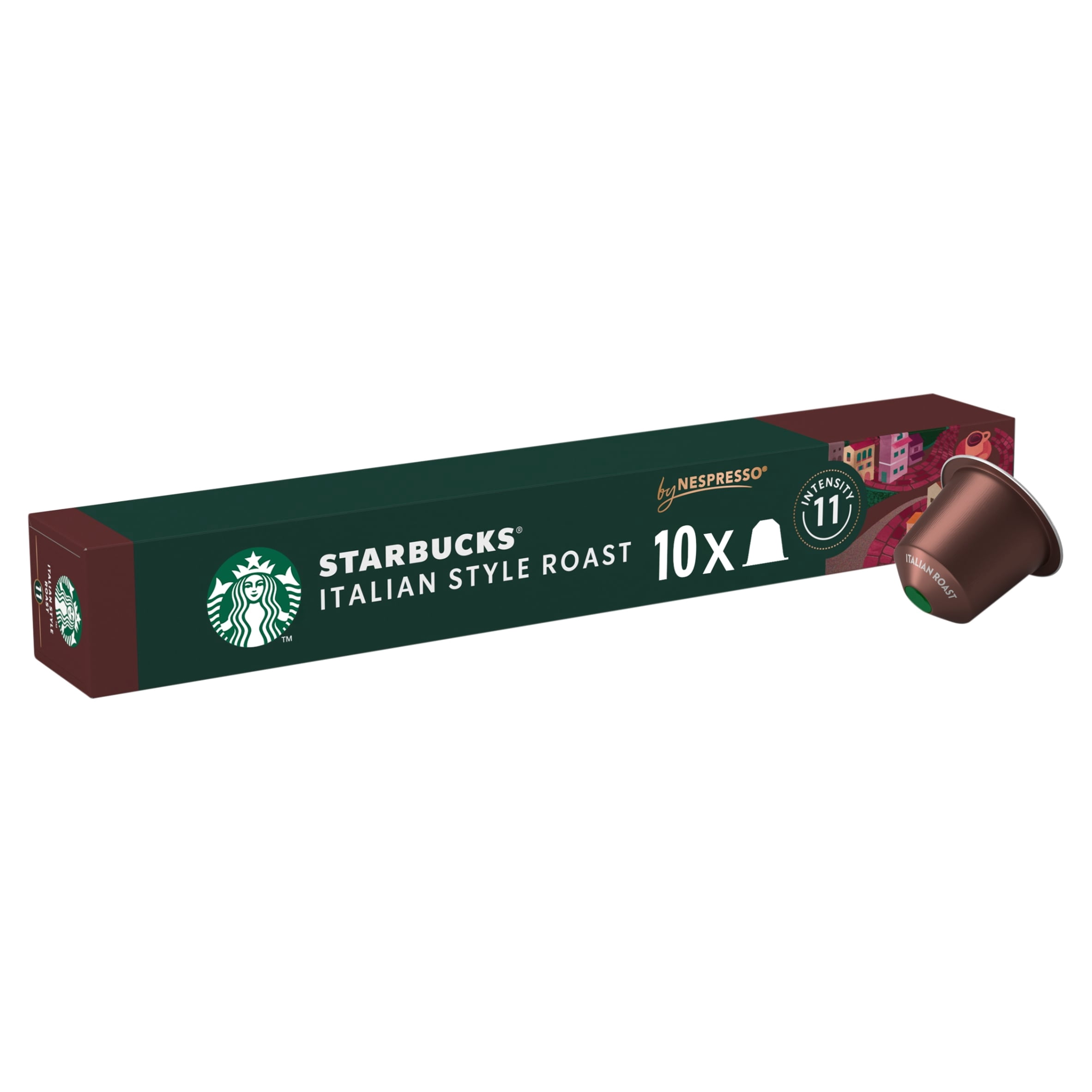 Starbucks by Nespresso Italian Style Roast 10 Coffee Pods 56g, Imported from Britain