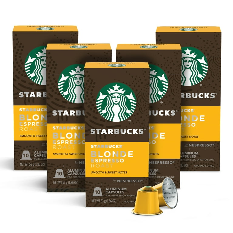 Starbucks by Nespresso Original Line Capsules — Blonde Roast Espresso — 5  boxes (50 pods) 