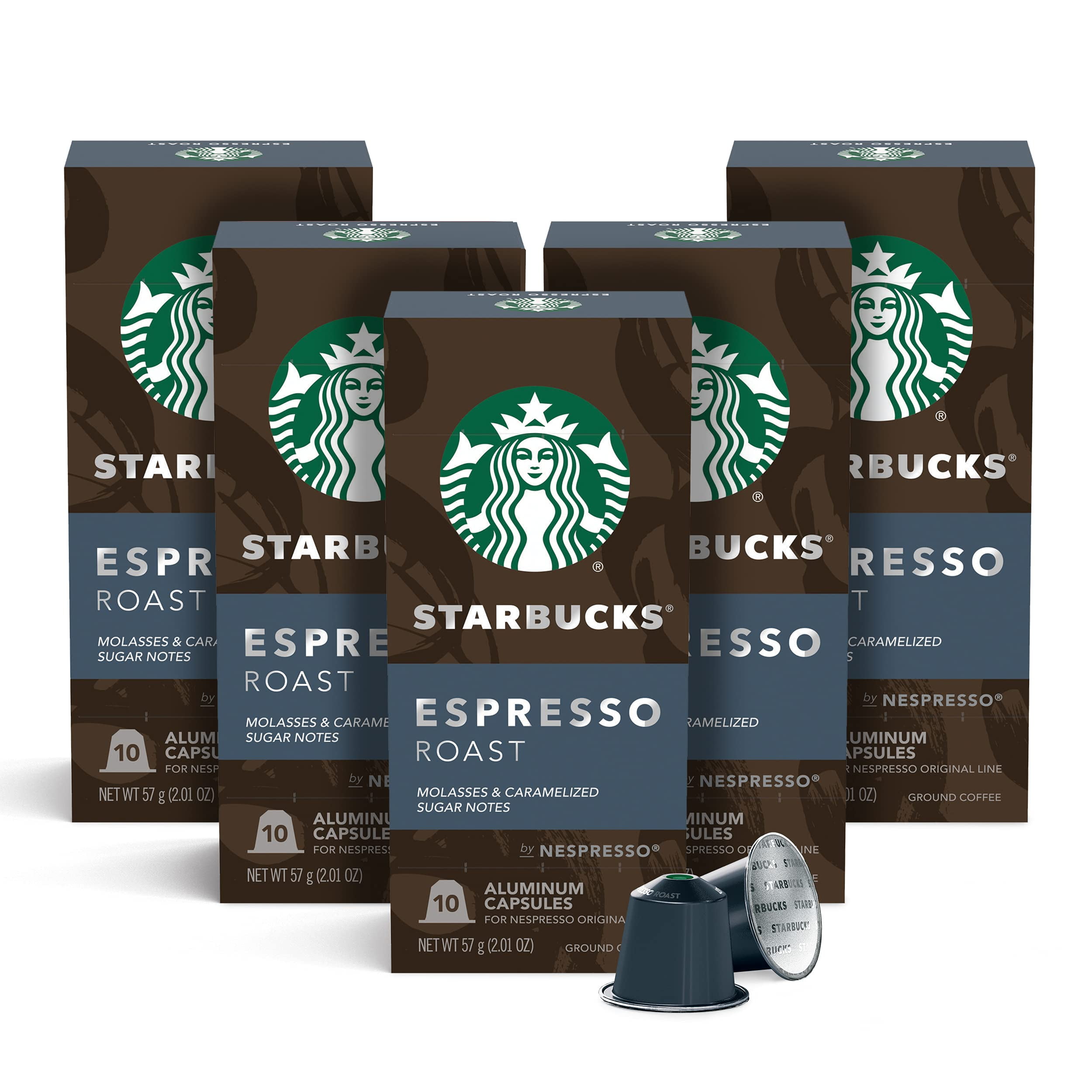 Starbucks By Nespresso Decaf Dark Roast Espresso (50-Count Single Serve Capsules, Compatible With Nespresso Original Line System)