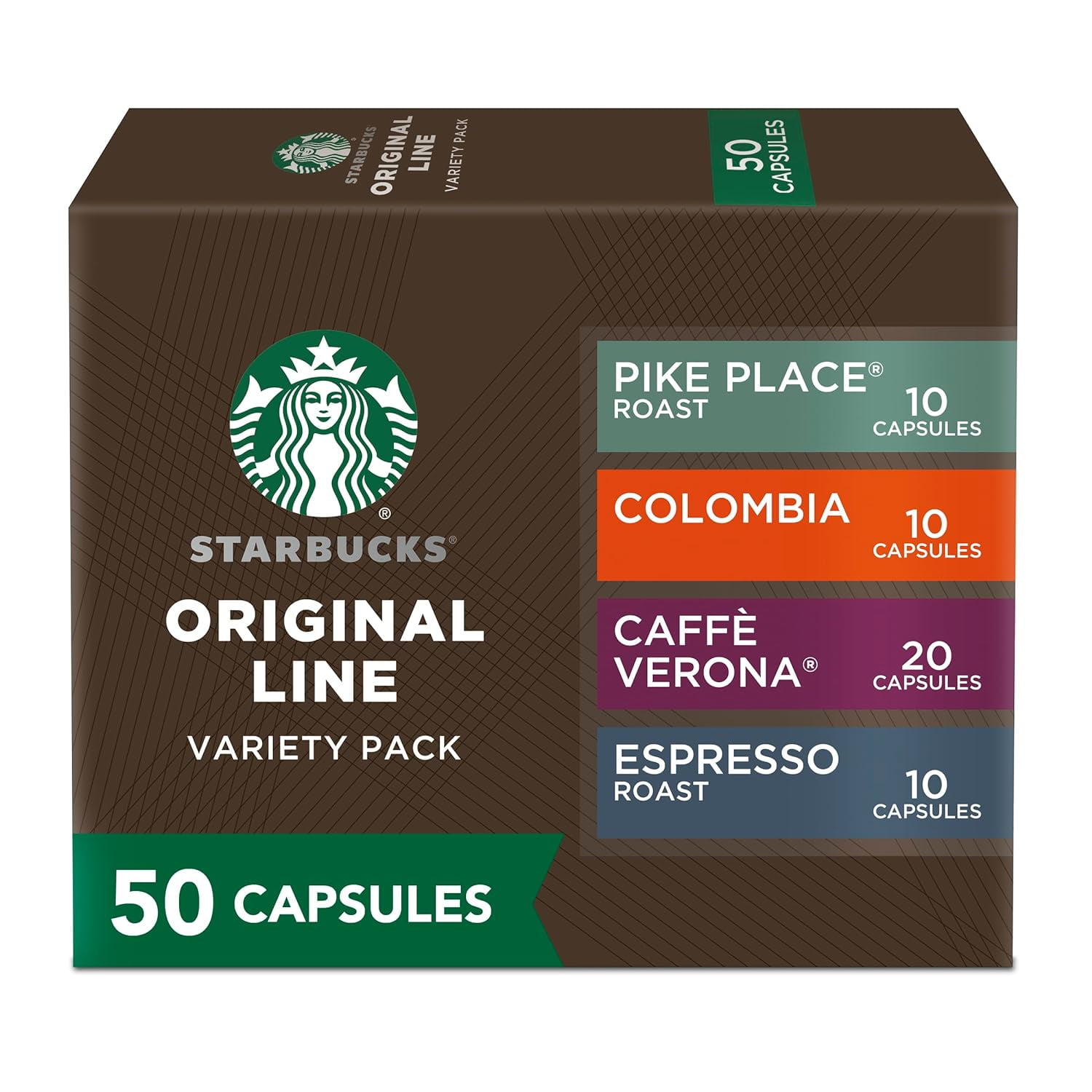 Starbucks by Nespresso Original Line, Intense Variety Pack, 50count