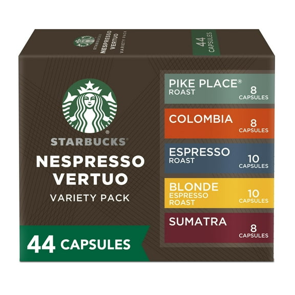Starbucks by Nespresso Vertuo, Favorite Variety Pack Coffee & Espresso, 44-count Coffee and Espresso Pods, Brews 7.8 oz and 1.35 oz.