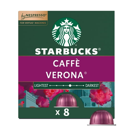 Starbucks by Nespresso Vertuo Line, Caff Verona, Dark Roast Nespresso Pods, 8 Count