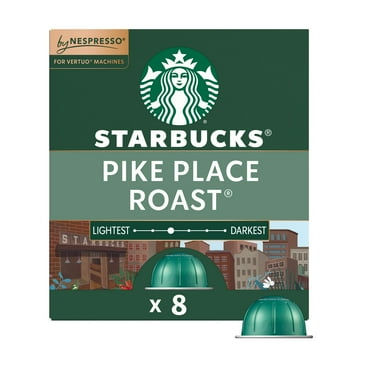 Starbucks by Nespresso Vertuo Line, Pike Place Roast, Medium Roast Nespresso Pods, 8 Count