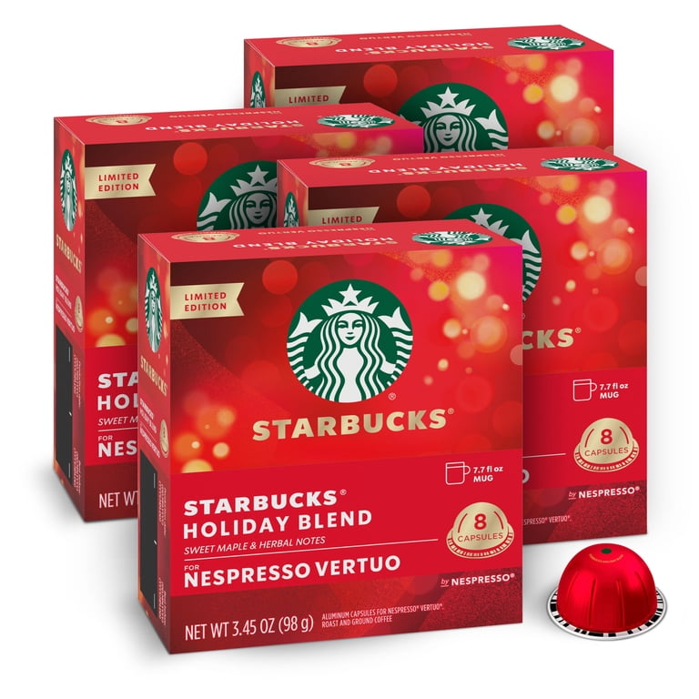 Starbucks Holiday Blend, Medium Roast Nespresso Vertuo Capsules