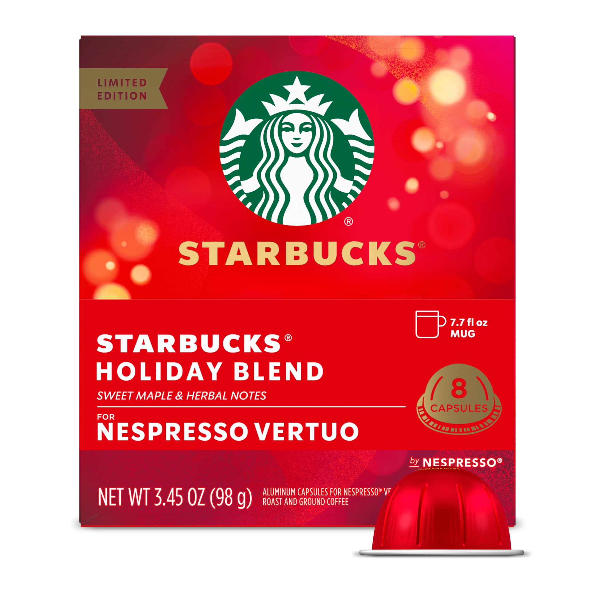 Starbucks Holiday Blend Coffee Pods for Nespresso Vertuo Machine - 4