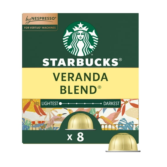 Starbucks by Nespresso Vertuo, Veranda Blend, Starbucks Blonde Roast Nespresso Pods, 8 ct