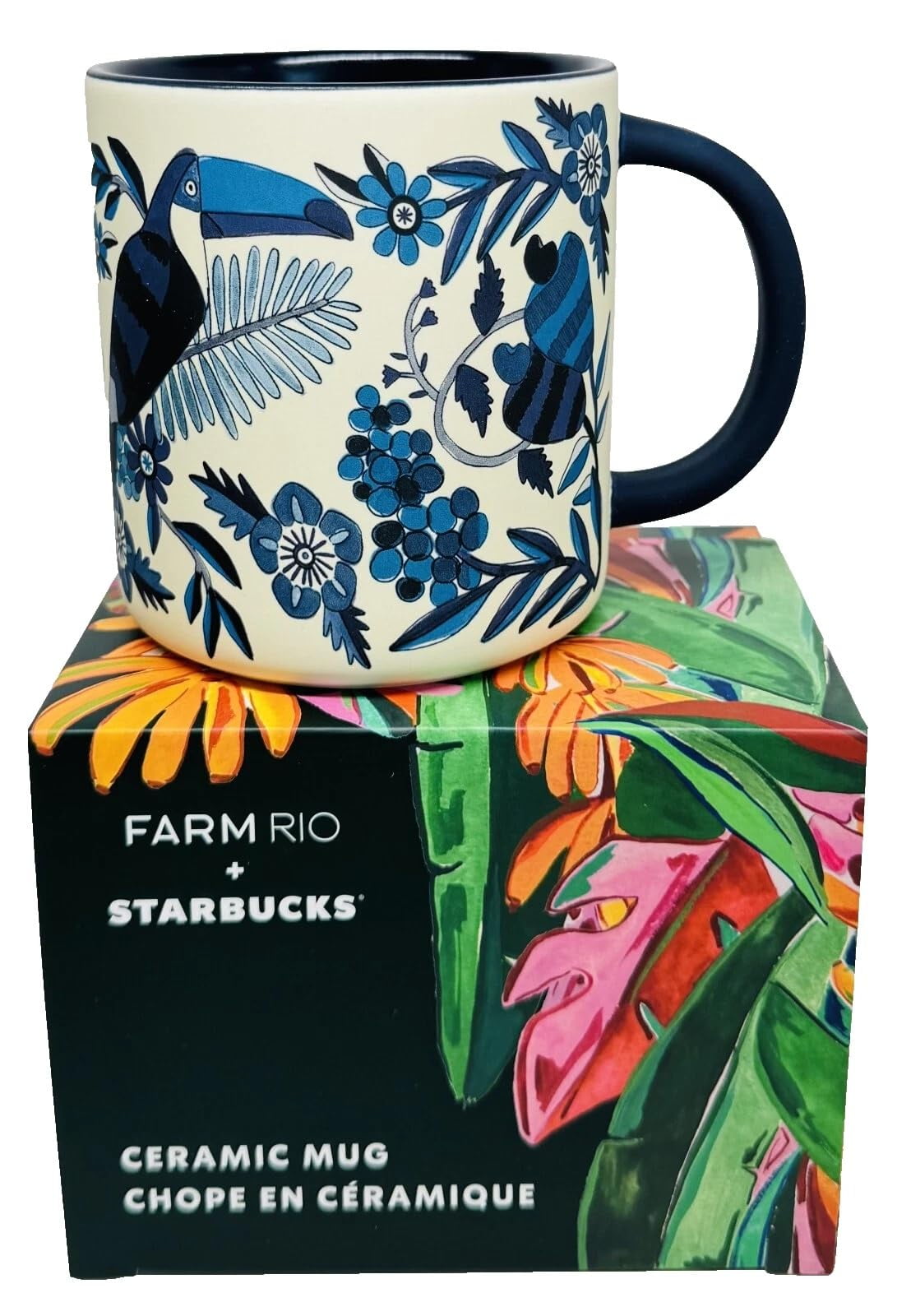 Starbucks x FARM Rio 2025 Lenço Azulejo Mug, 14 oz, Ceramic Coffee