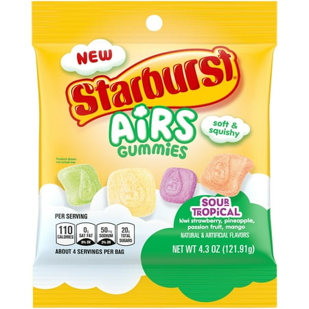 Starburst Airs Tropical Sour Gummy Candy - 4.3 oz Bag