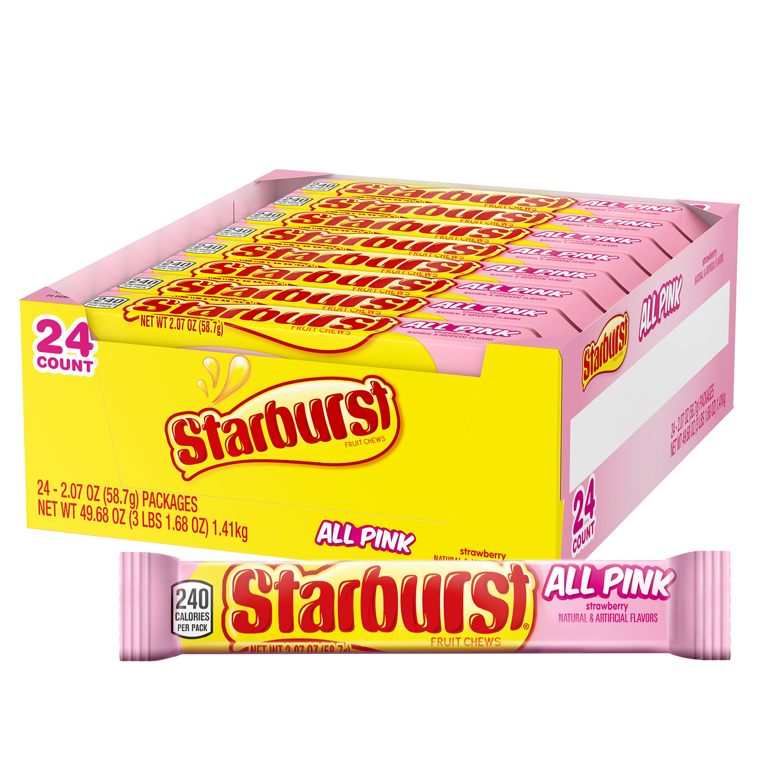 Starburst All Pink Fruit Chews Candy Bulk Strawberry Party Pack 49 68 