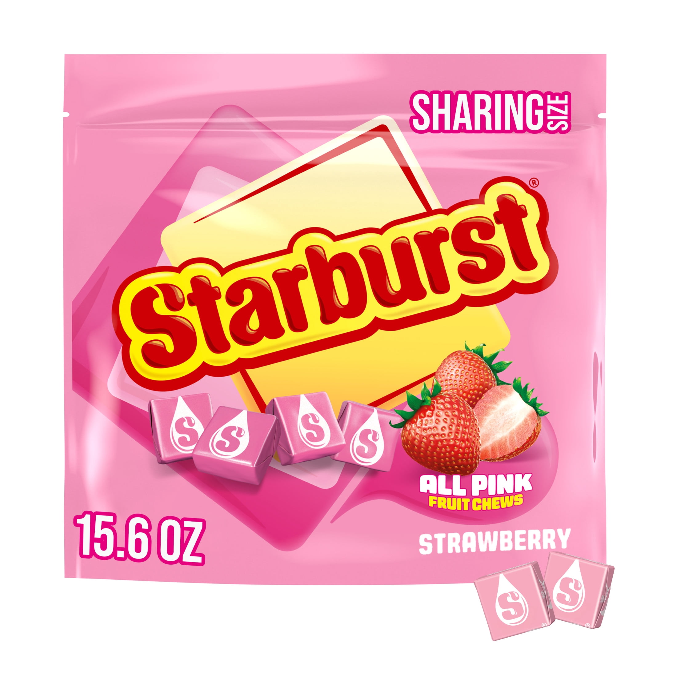 Starburst All Pink Strawberry Chewy Candy 15.6 oz Resealable