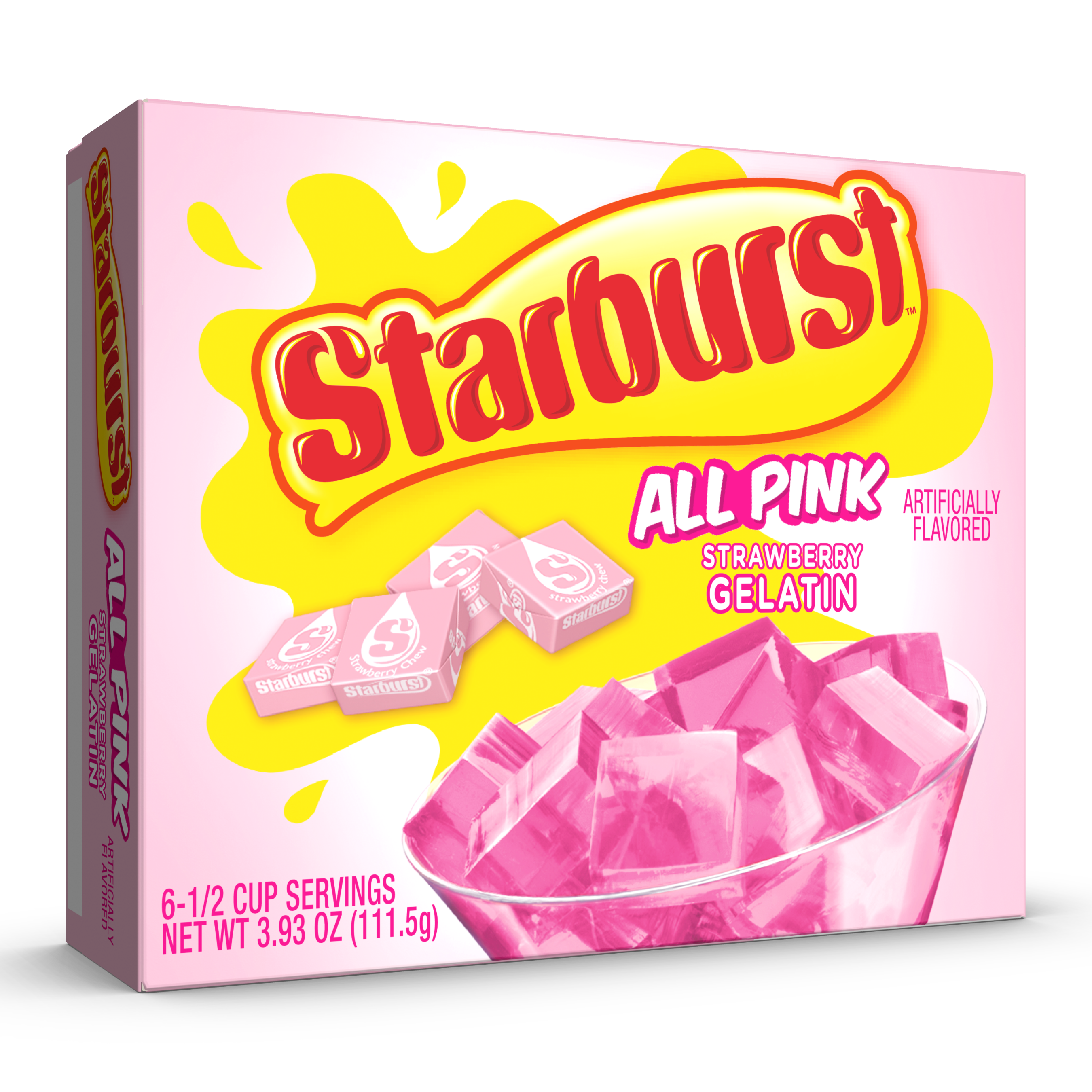 Starburst All Pink Strawberry Gelatin Mix 6 Servings 3 93 Oz 