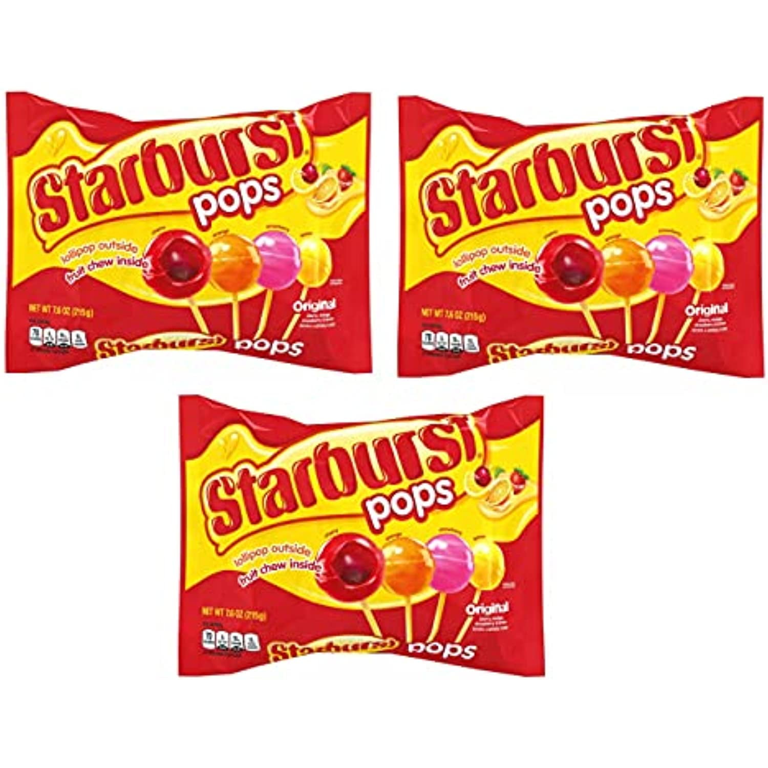 Starburst Candy Lollipops Original Flavors Fruit Chew Lollipops 26