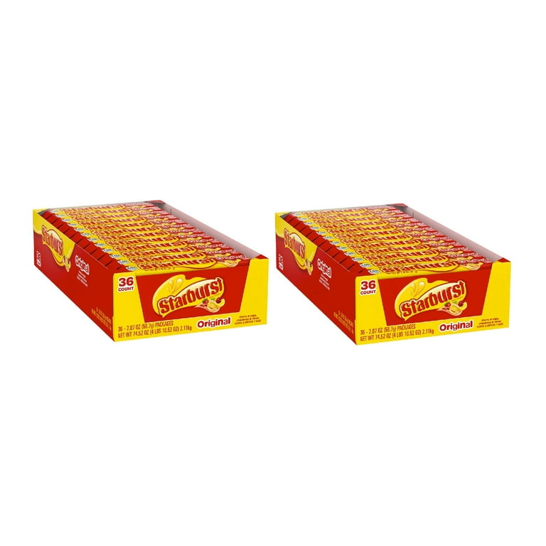 Starburst Chewy Candy, Original, Full Size, 2.07 oz, 36 ct 2PK
