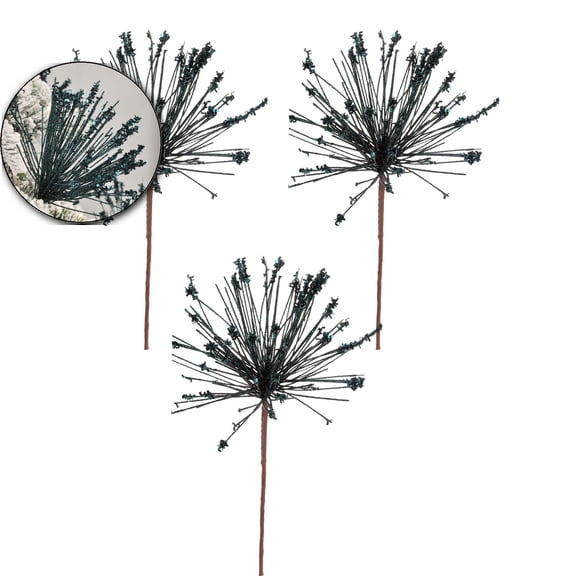 Starburst Christmas Tree Picks Glitter, 3 Pack Christmas Tree Ornaments, Christmas Tassel Branch, Christmas Star Tree Filler Table Centerpieces for DIY Wreath Crafts