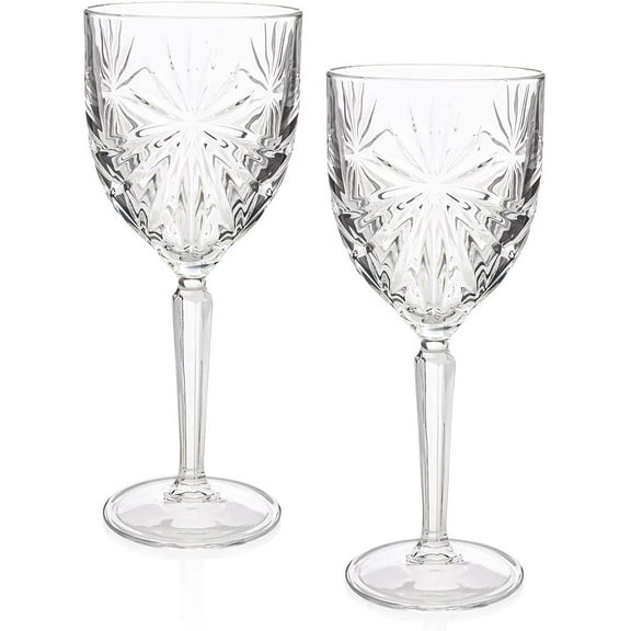 Starburst-Cut Crystal Tall Cocktail Glass, Nick & Nora-Inspired 2-Piece Set for Craft Cocktails (Gift Box Collection)