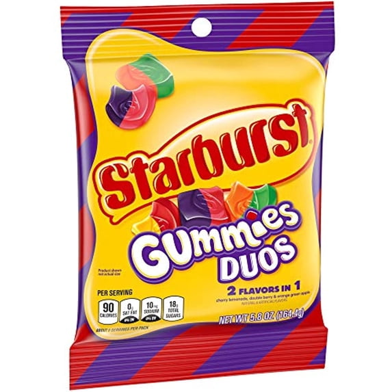 Starburst Duos Gummy Candy, 5.8 Oz Bag (Pack Of 12)