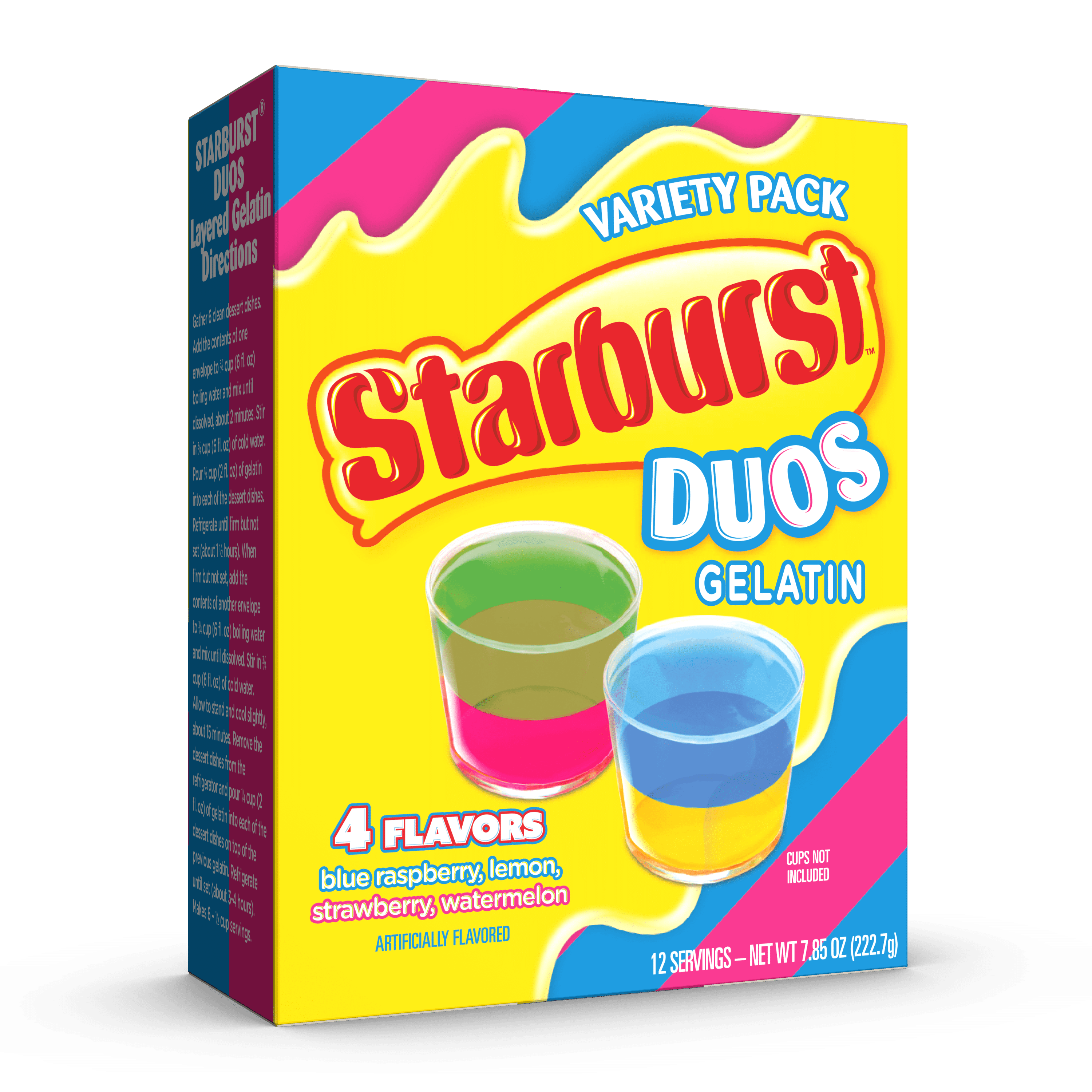 Starburst Duos Variety Gelatin Mix, 12 Servings, 7.85 oz